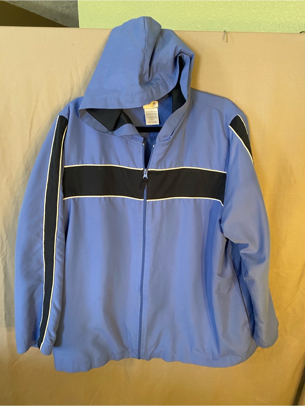 Danskin Now Periwinkle Hooded Utility Jacket with Black Accents